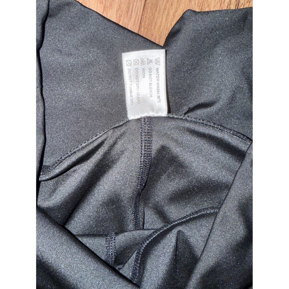 Womens Black High Waist Biker Shorts with Pockets Activewear Athletic Workout - Picture 3 of 4